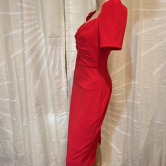 Badgley Mischka Puff Sleeve Cocktail Dress - Picture 12 of 13